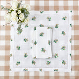 White Embroidered Snowberry Napkins (Set of 4) - Mrs. Alice