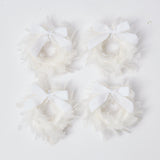 White Feather Wreath (Set of 4) - Mrs. Alice