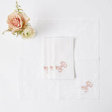 White Linen Pink Bow Napkins (Set of 4) - Mrs. Alice