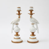 White Parrot Candle Holder (Pair) - Mrs. Alice