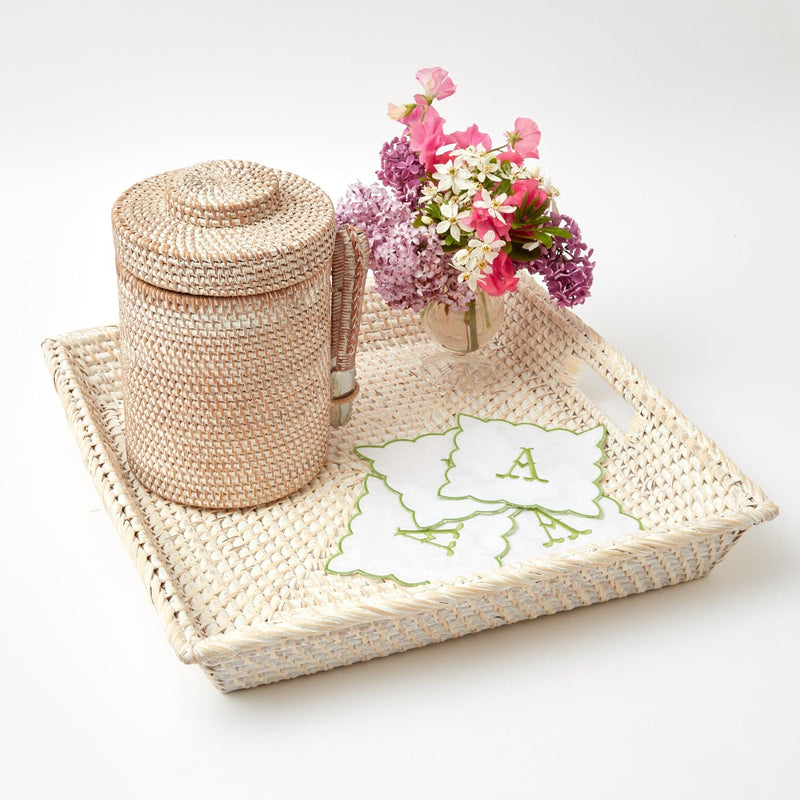 White Rattan Tray - Mrs. Alice