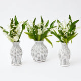 White Rattan Vase (Set of 3) - Mrs. Alice