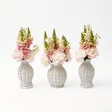 White Rattan Vase (Set of 3) - Mrs. Alice