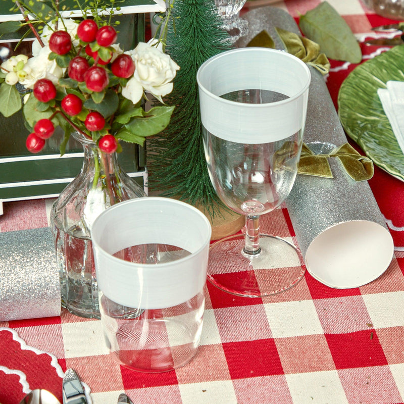 White Ribbon Water & Wine Glassware Set - Mrs. Alice