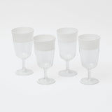 White Ribbon Wine Glasses (Set of 4) - Mrs. Alice