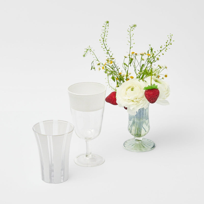 White Ribbon Wine Glasses (Set of 4) - Mrs. Alice