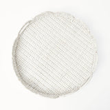 White Round Scalloped Rattan Tray - Mrs. Alice