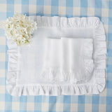 White Ruffle Linen Placemats (Set of 4) - Mrs. Alice