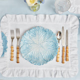 White Ruffle Linen Placemats (Set of 4) - Mrs. Alice