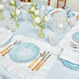 White Ruffle Linen Placemats (Set of 4) - Mrs. Alice