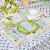 White Scalloped Rattan Tray - Mrs. Alice