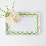 White Small Scalloped Rattan Tray - Mrs. Alice