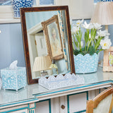 White Small Scalloped Rattan Tray - Mrs. Alice