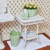 White Small Scalloped Rattan Tray - Mrs. Alice
