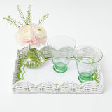 White Small Scalloped Rattan Tray - Mrs. Alice