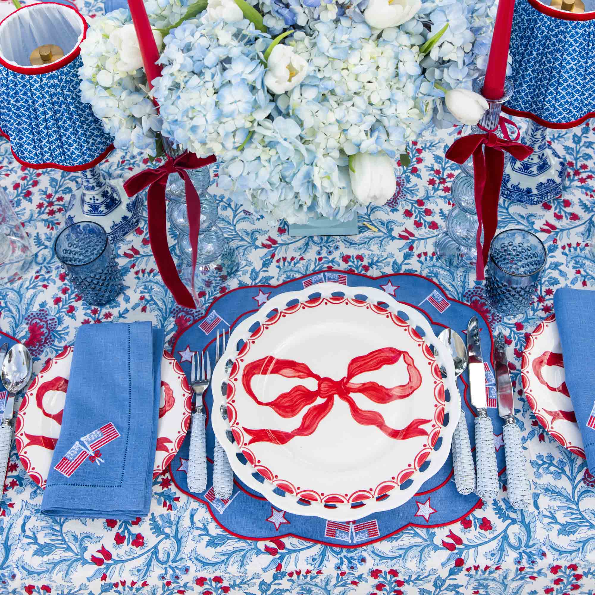 Navy Hobnail Glasses (Set of 6)