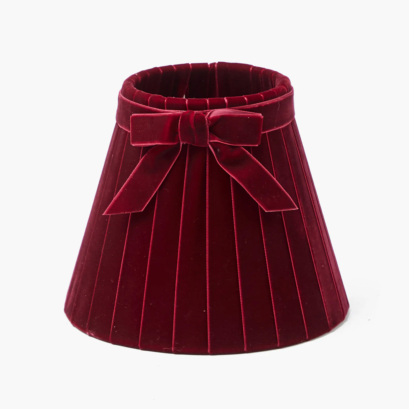 Burgundy Velvet Bow Lampshade (18cm)