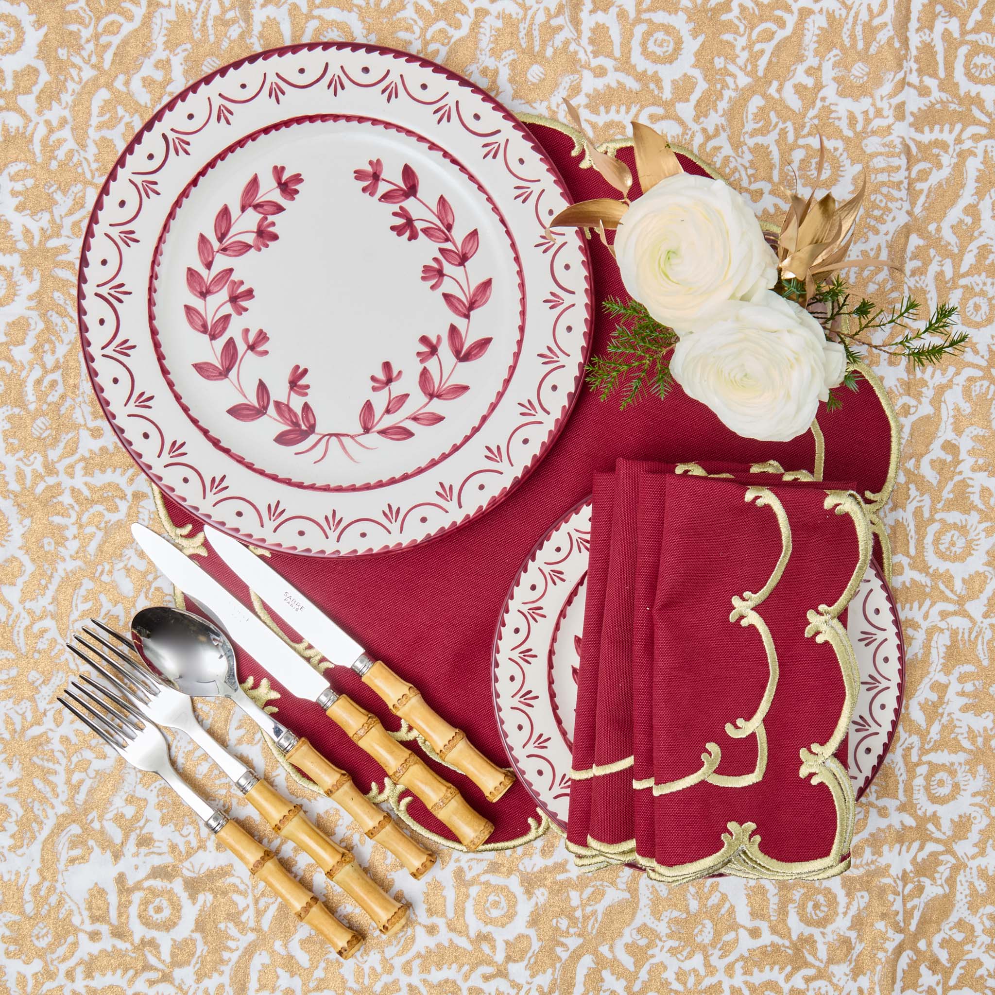 Josephine Burgundy Dinner Plate