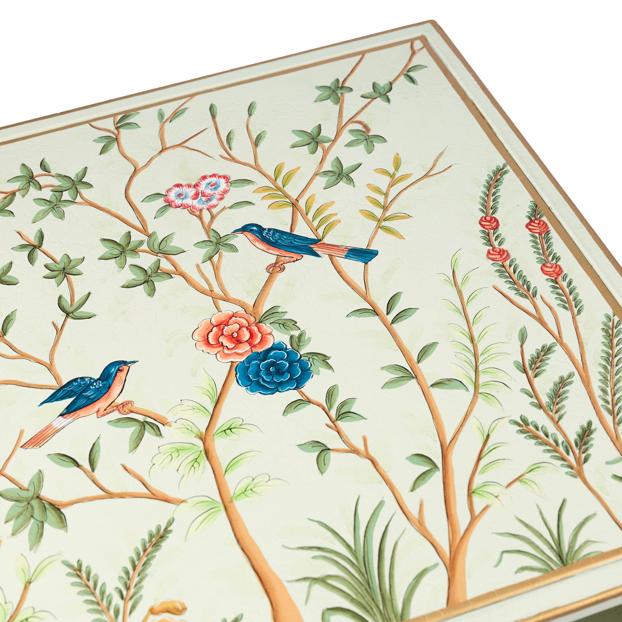 Green Chinoiserie Bedside Table