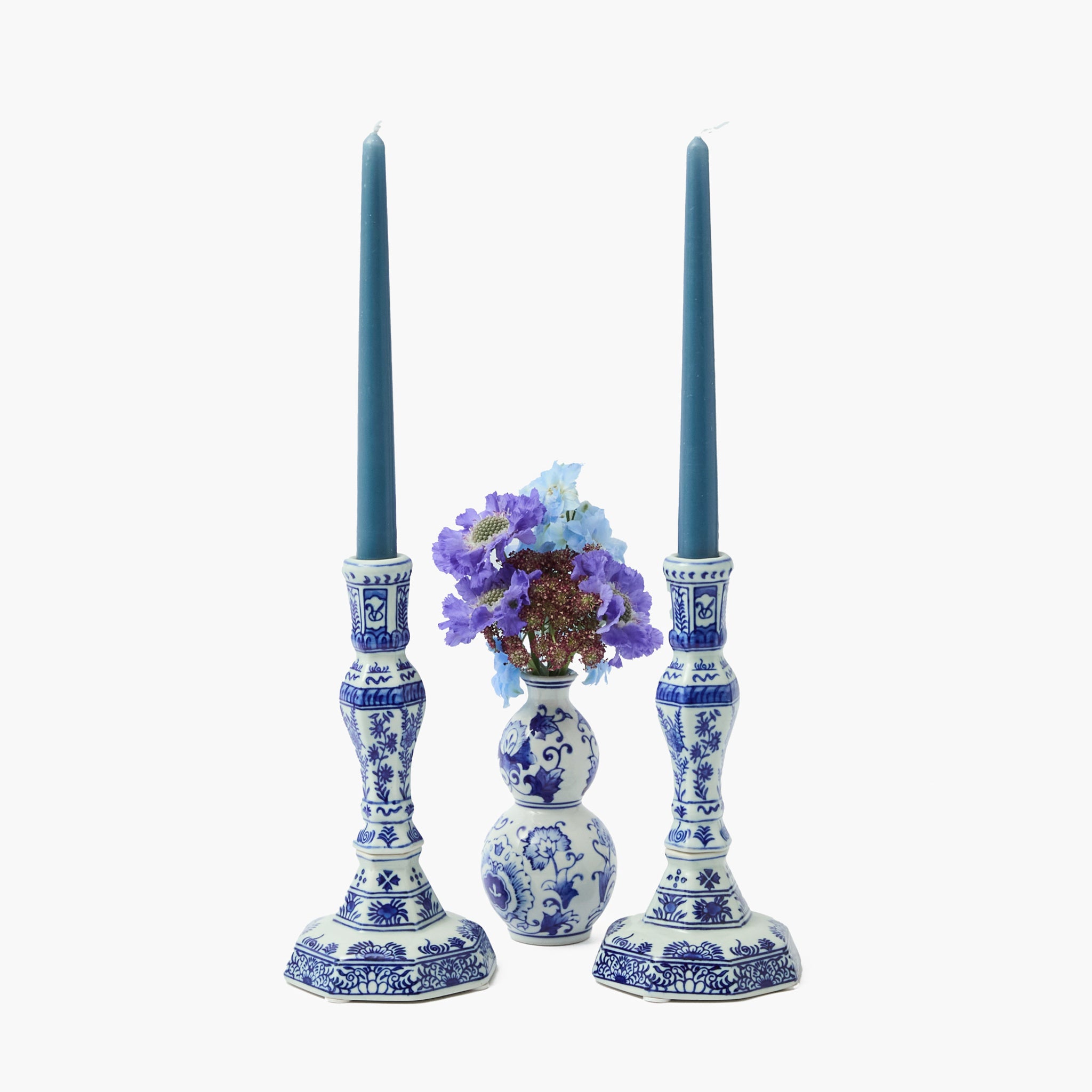 Dusty Blue Candles (Set of 8)