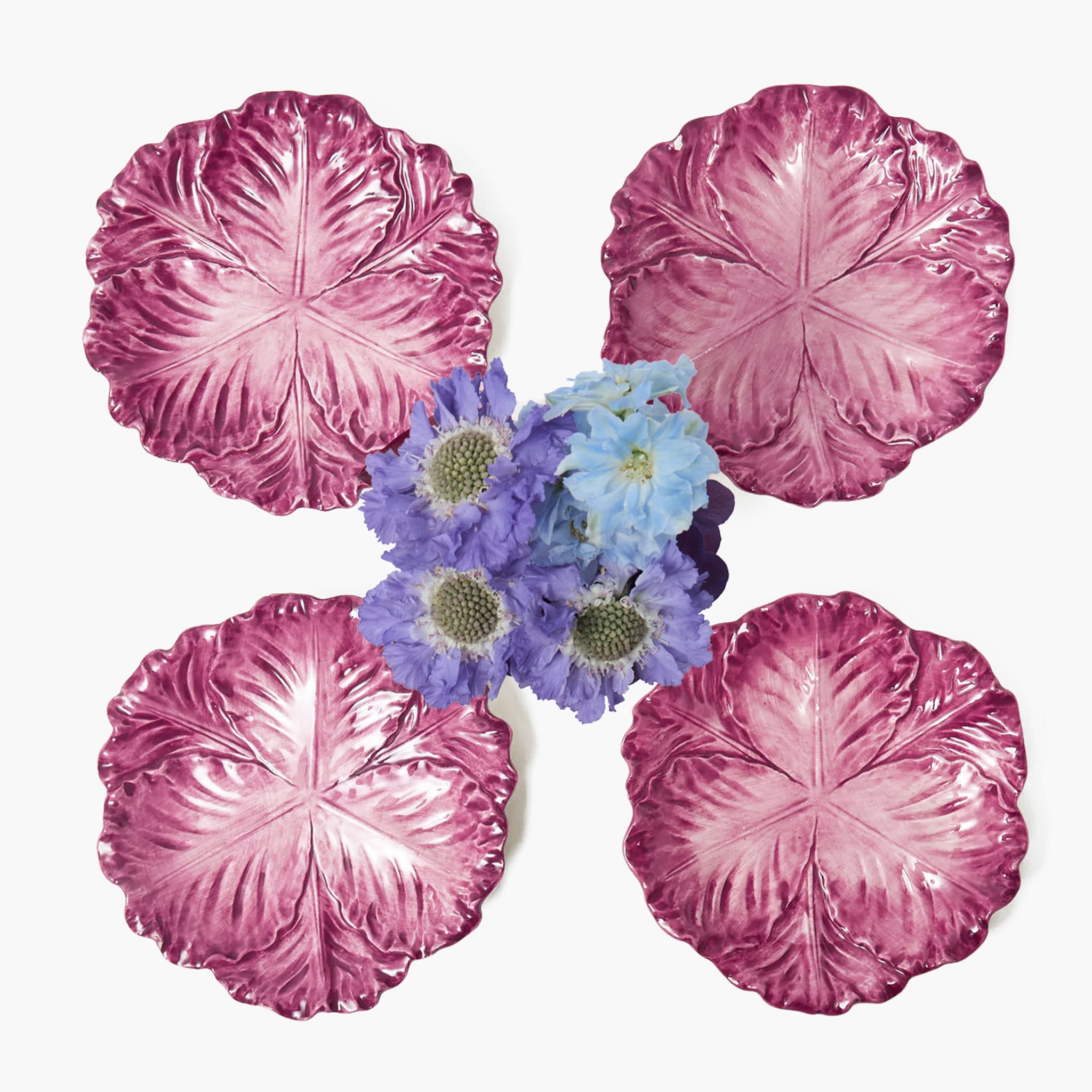Serena Aubergine Cabbage Starter Plates (Set of 4)