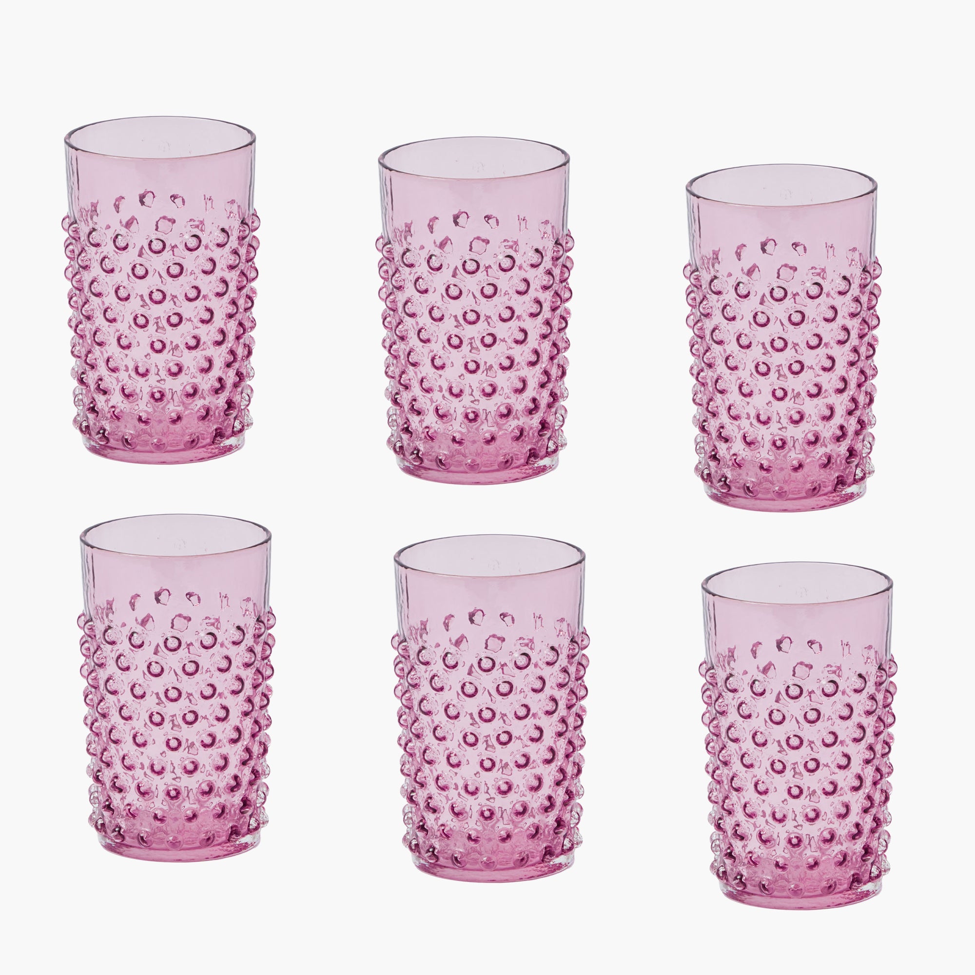 Purple Hobnail Glasses (Set of 6)