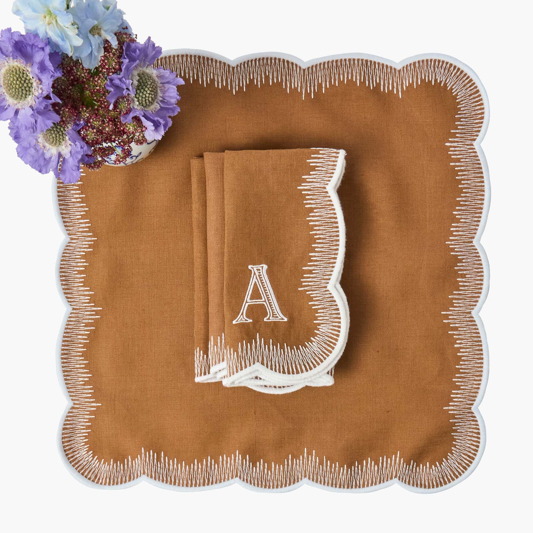 Alathea Caramel Linen Napkins (Set of 4)