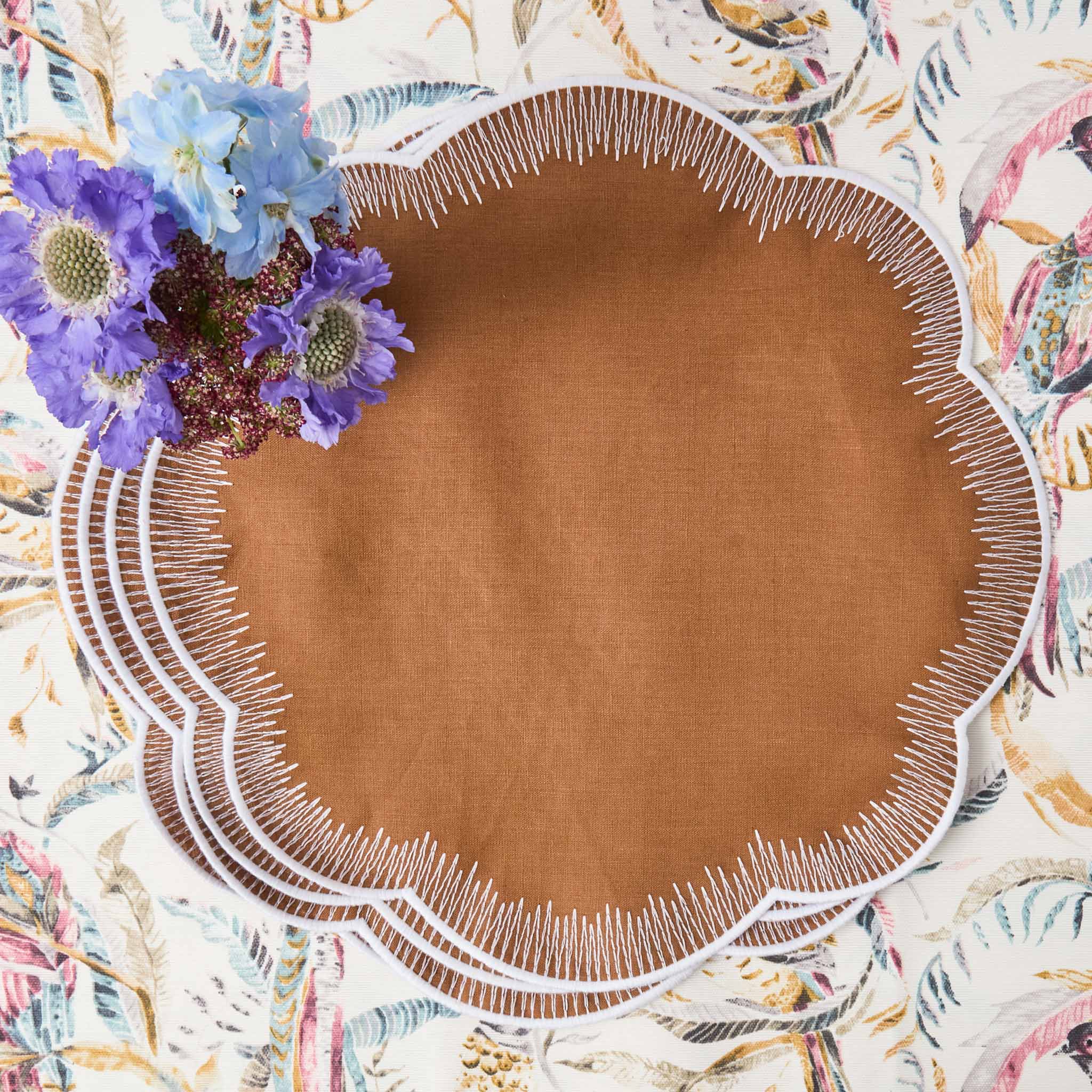 Alathea Caramel Linen Placemats (Set of 4)