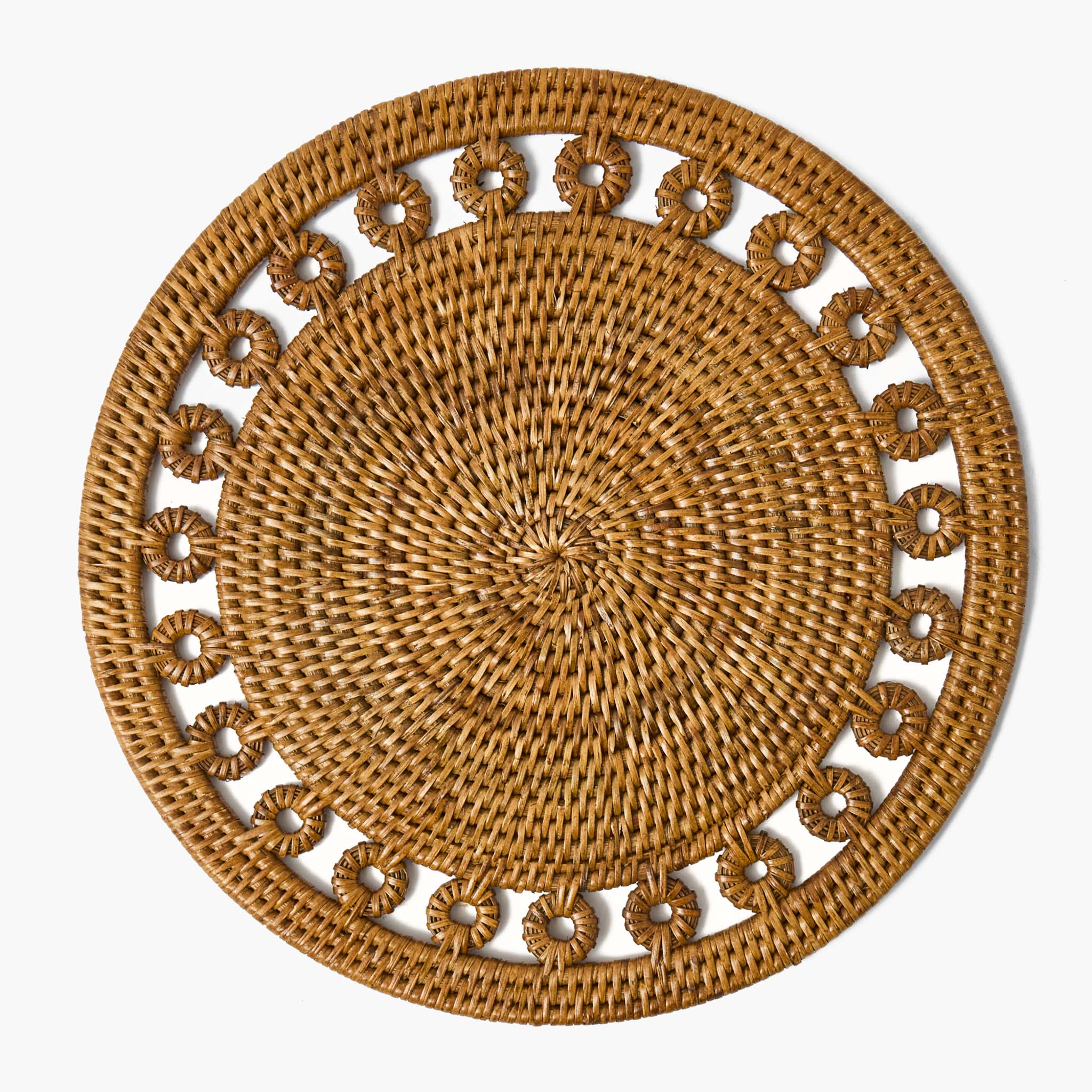 Elodie Round Rattan Placemats (Set of 4)