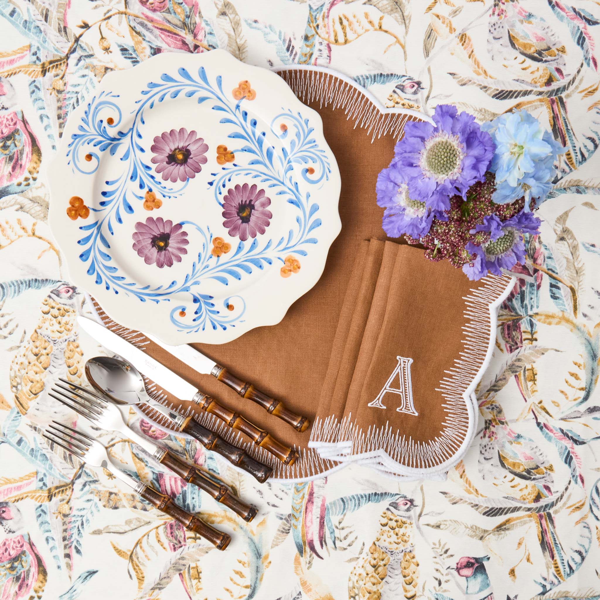 Damson Flowers Dinner Plates (Set of 4)