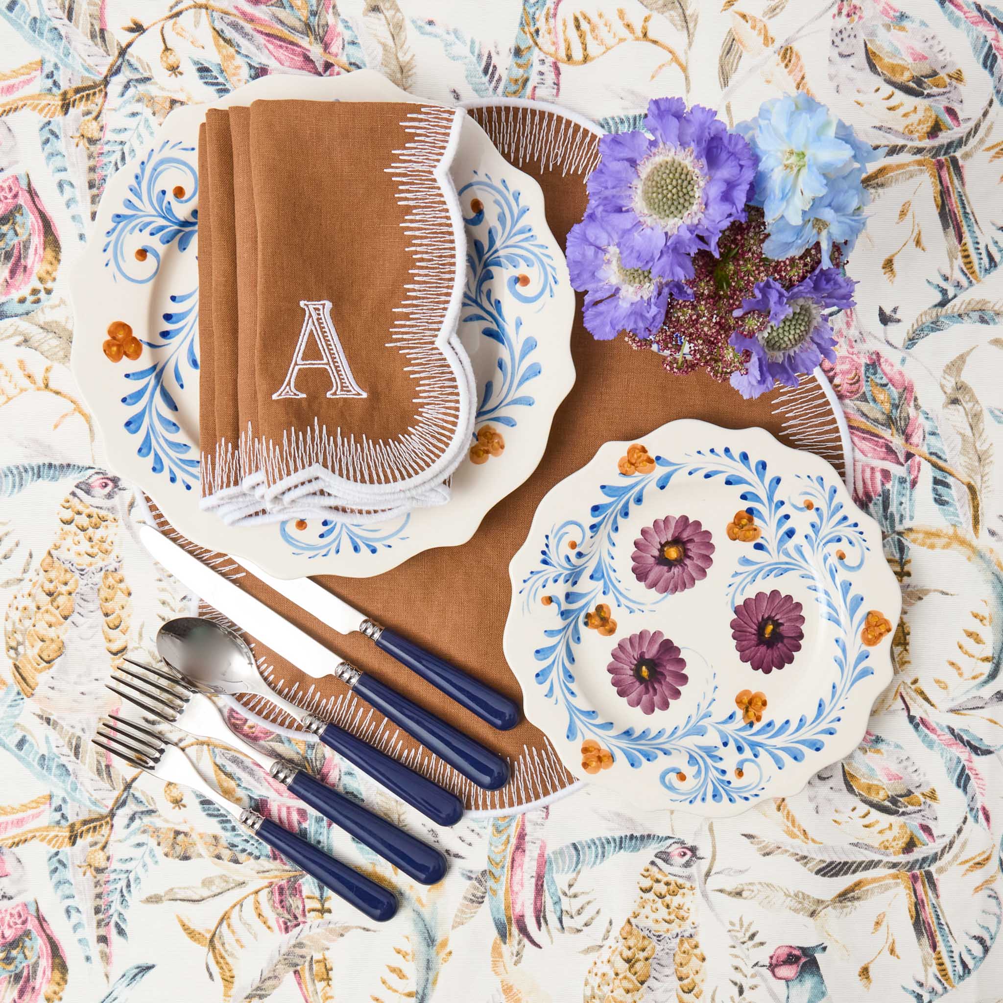 Alathea Caramel Linen Placemats & Napkins (Set of 4)