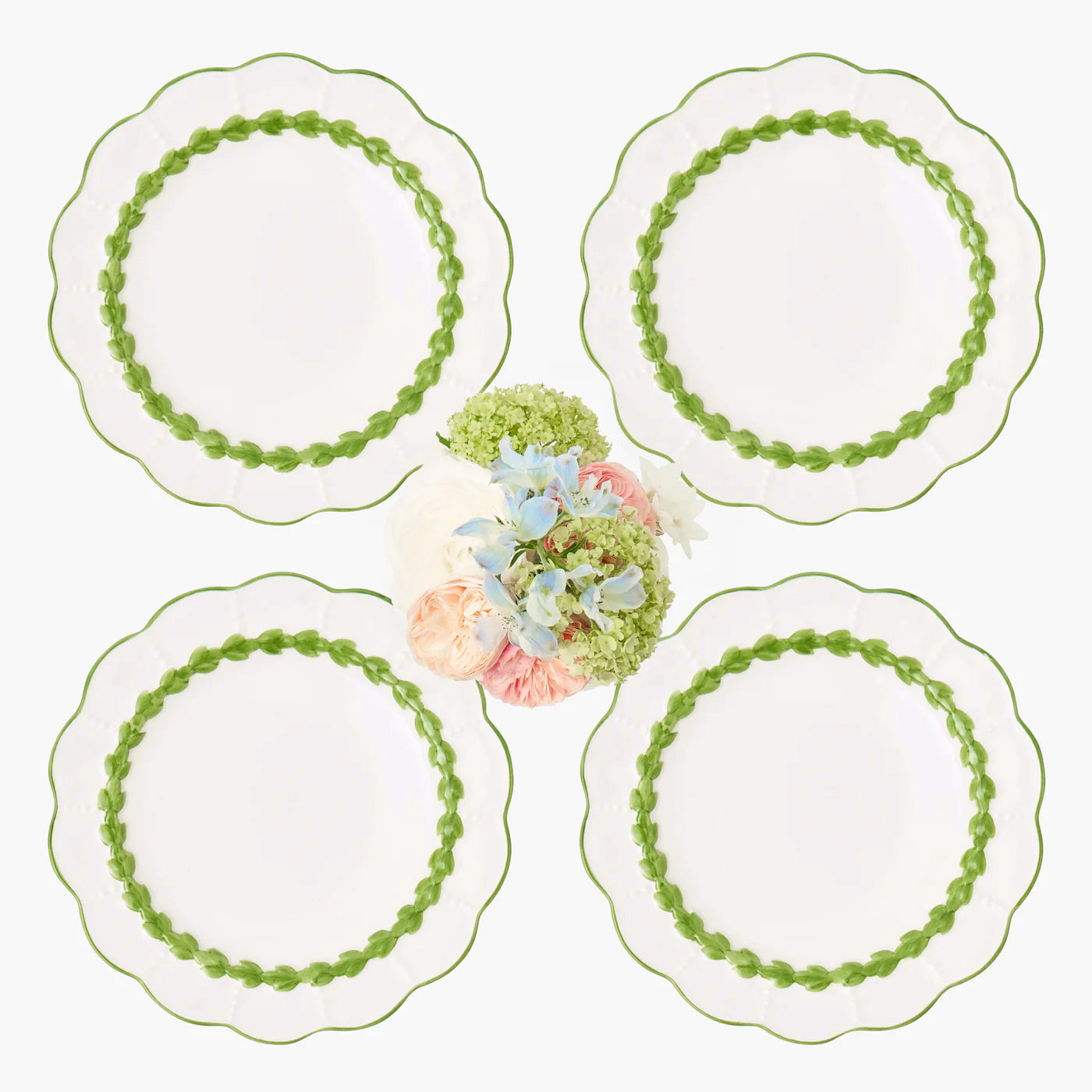 Green Laurel Dinner Plates (Set of 4)