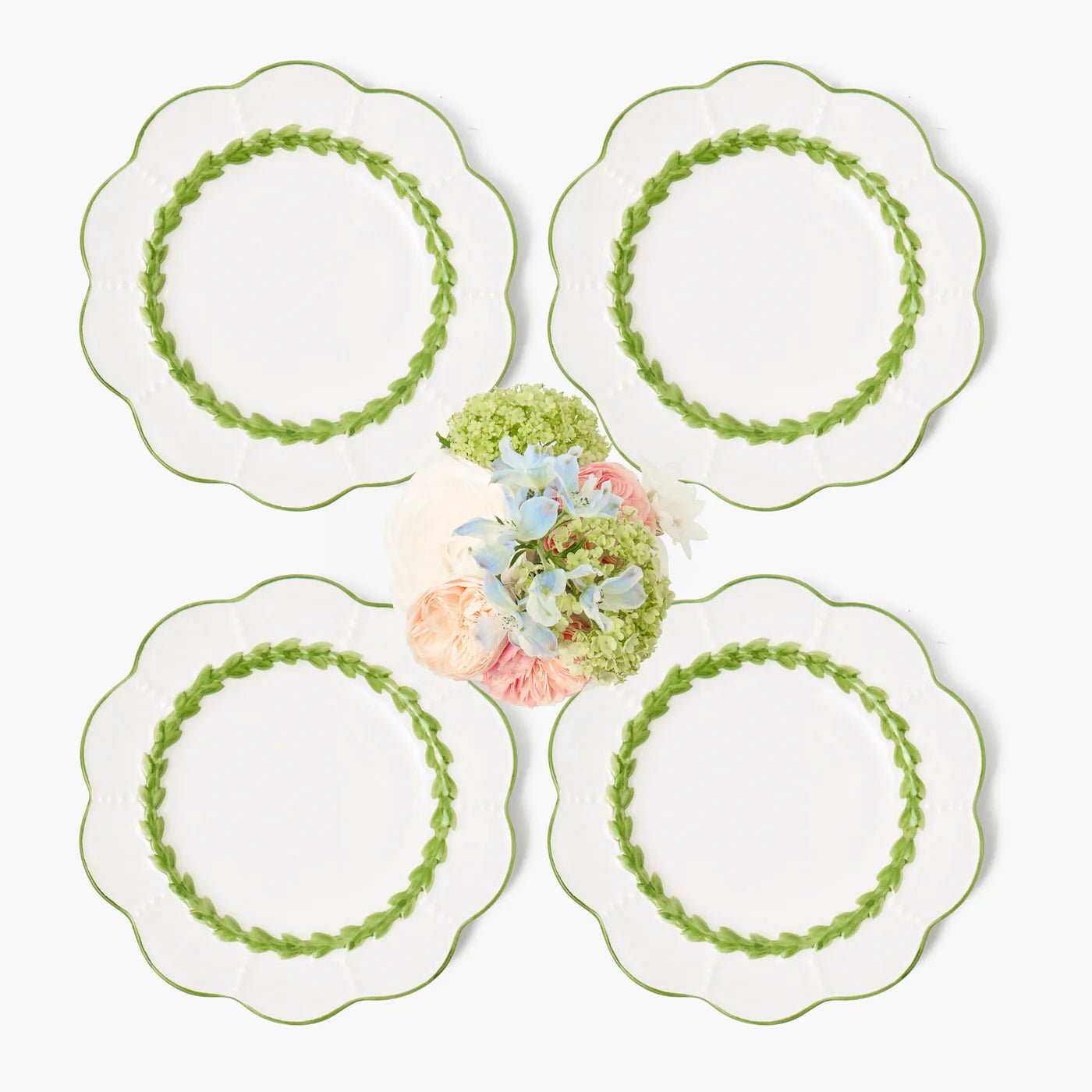 Green Laurel Starter Plates (Set of 4)