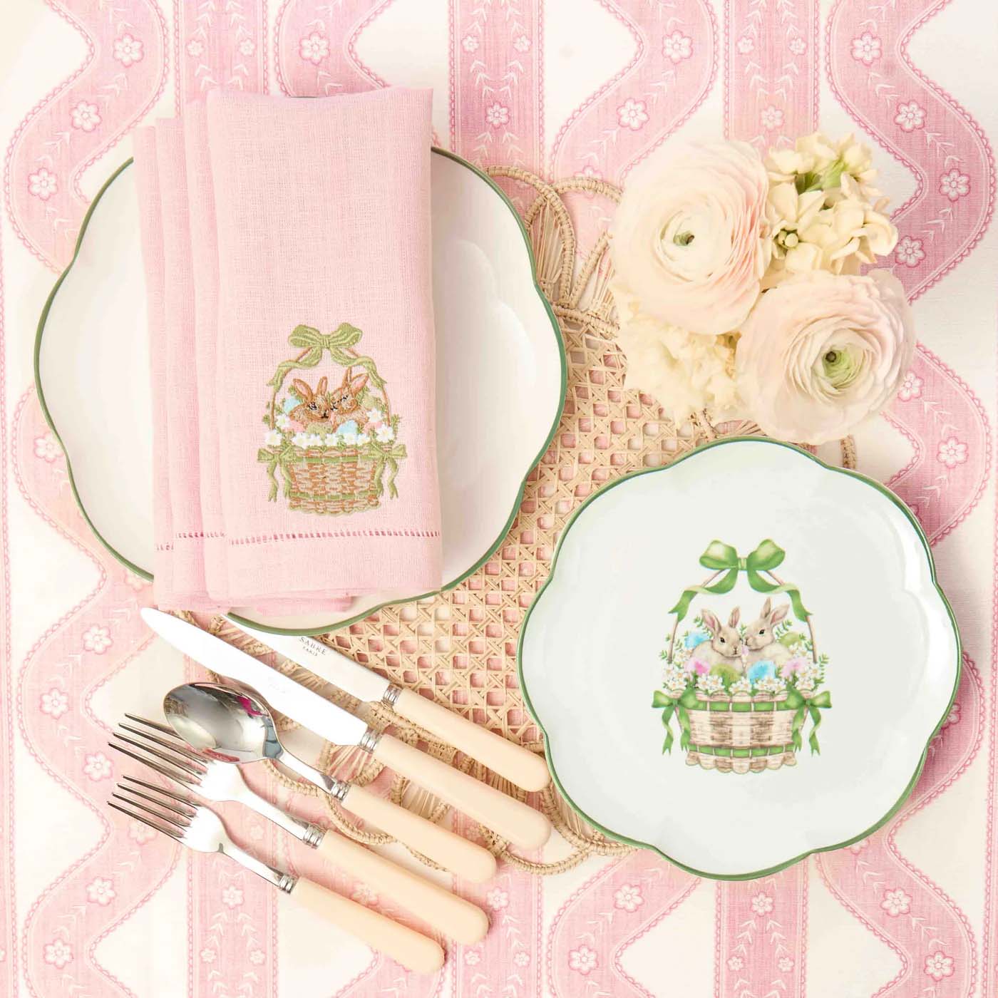 Eloise Pink & Green Linen Placemats (Set of 4)