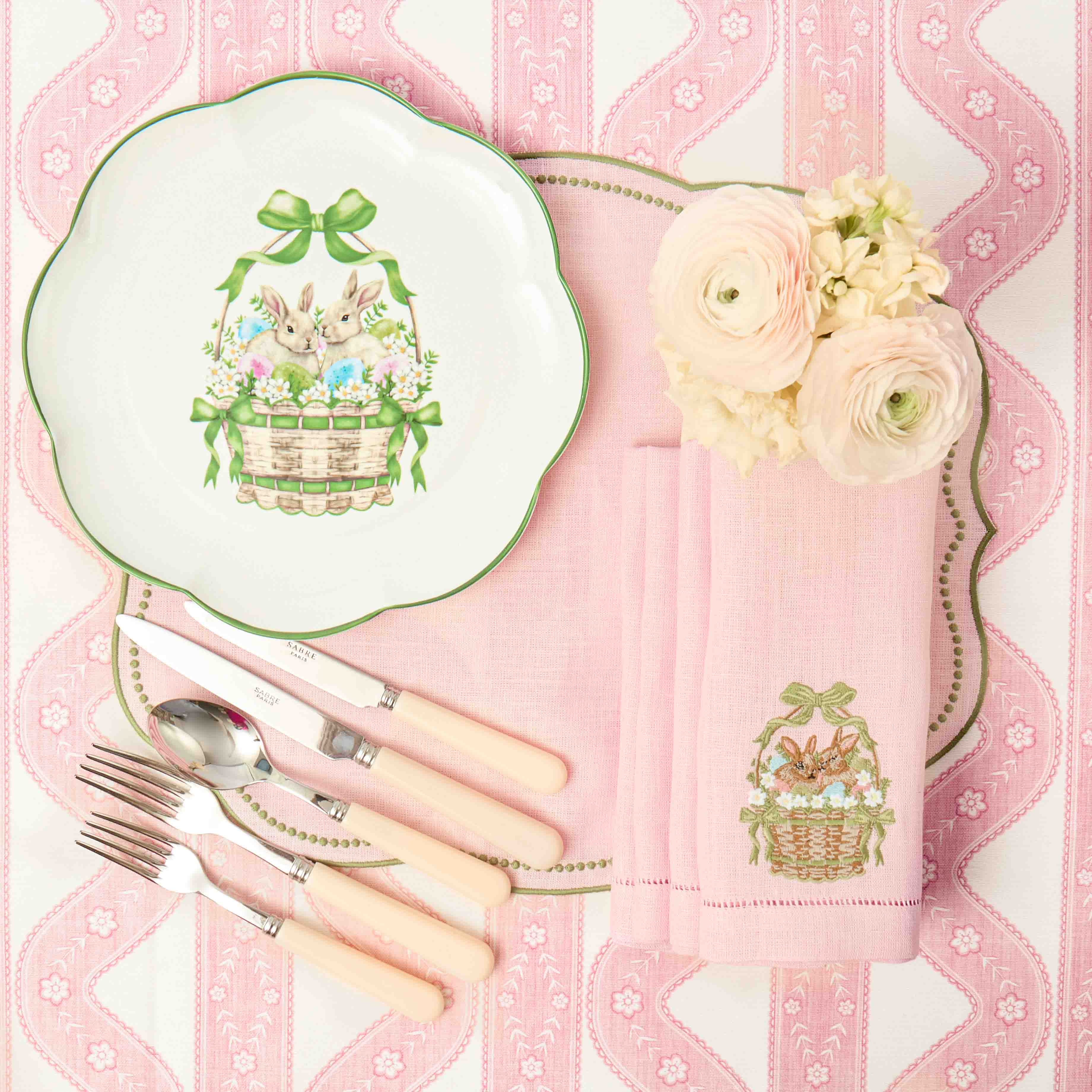 Bunnies in Basket Dinner Plate