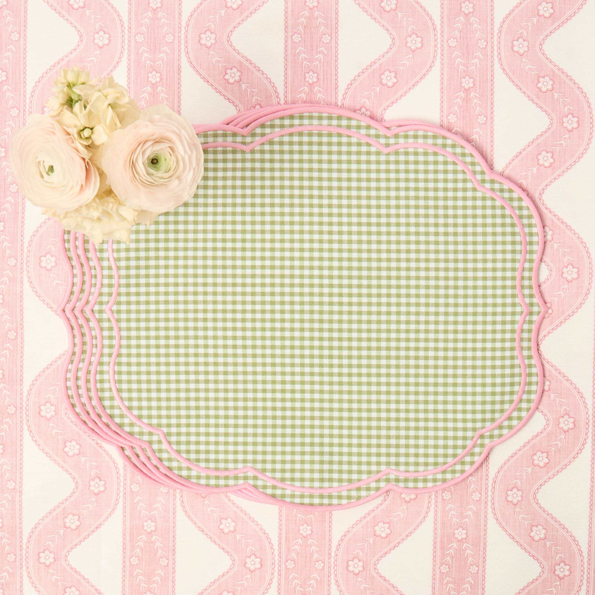 Eloise Green & Pink Gingham Placemats (Set of 4)