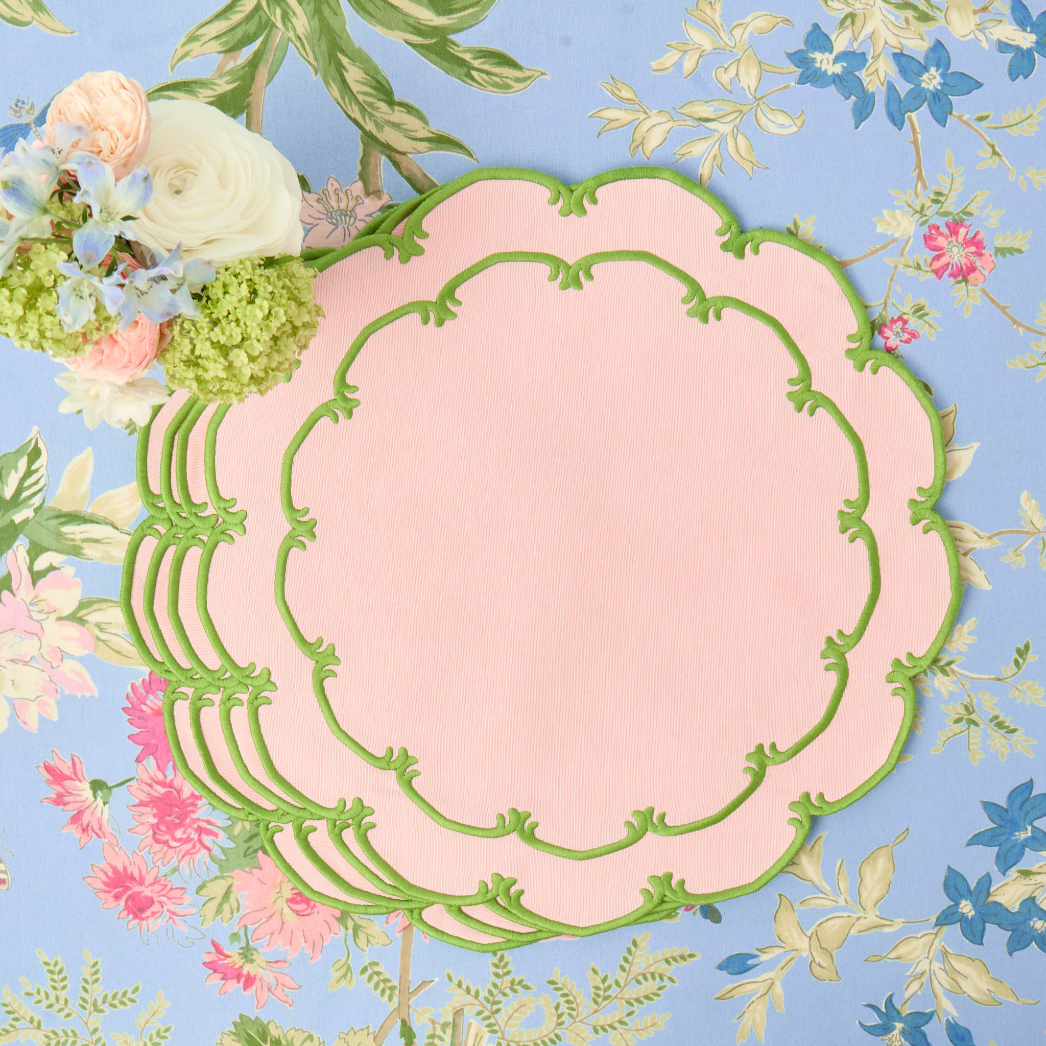 Amanda Pink & Green Placemats (Set of 4)