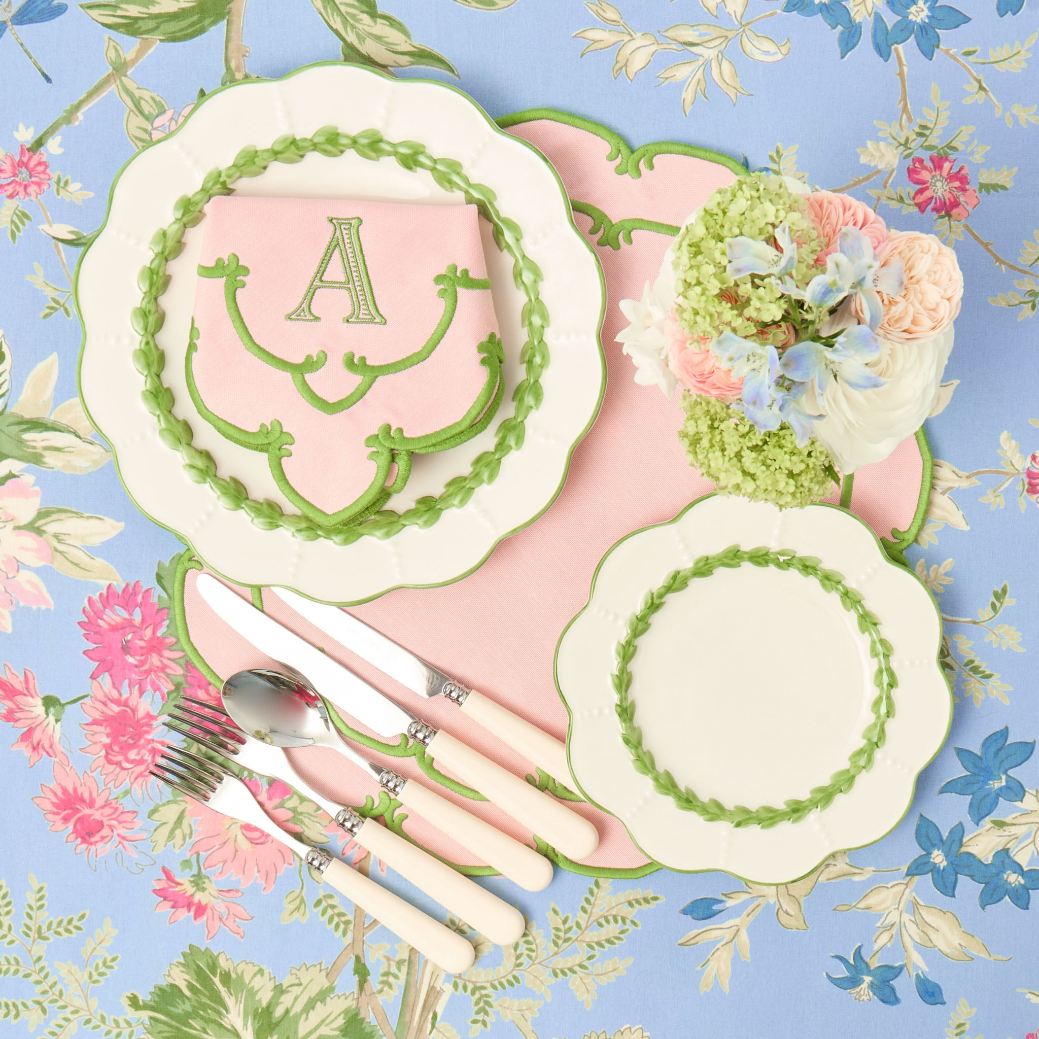 Amanda Pink & Green Placemats (Set of 4)