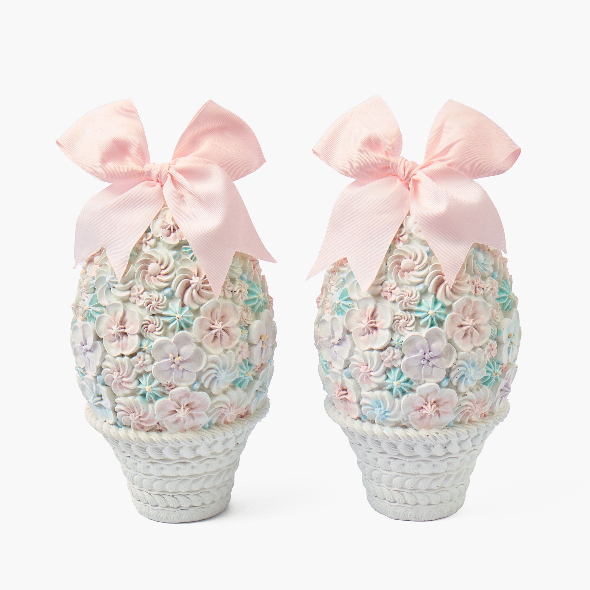Pastel Large Floral Easter Eggs (Pair)
