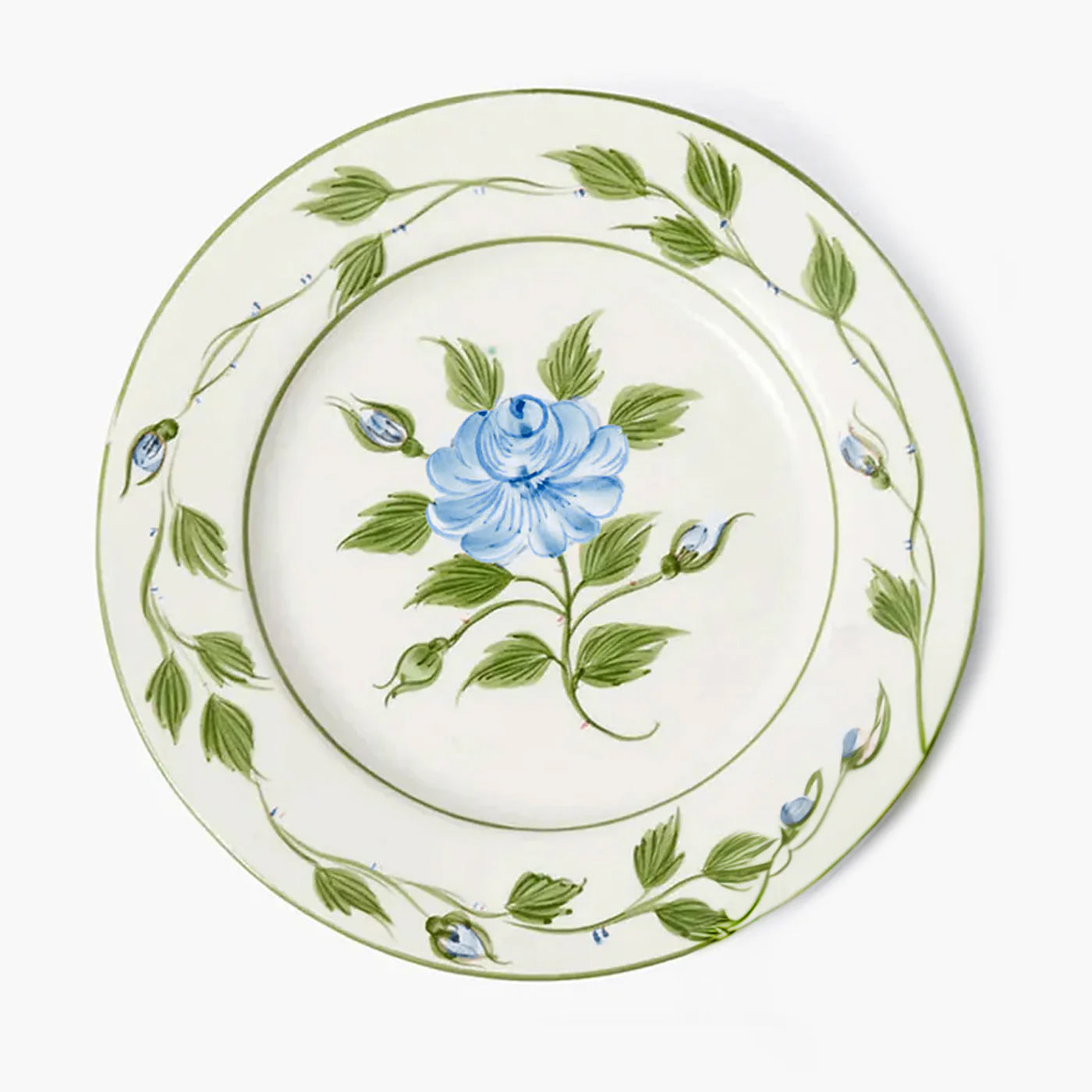Blue Rose Bud Dinner Plate