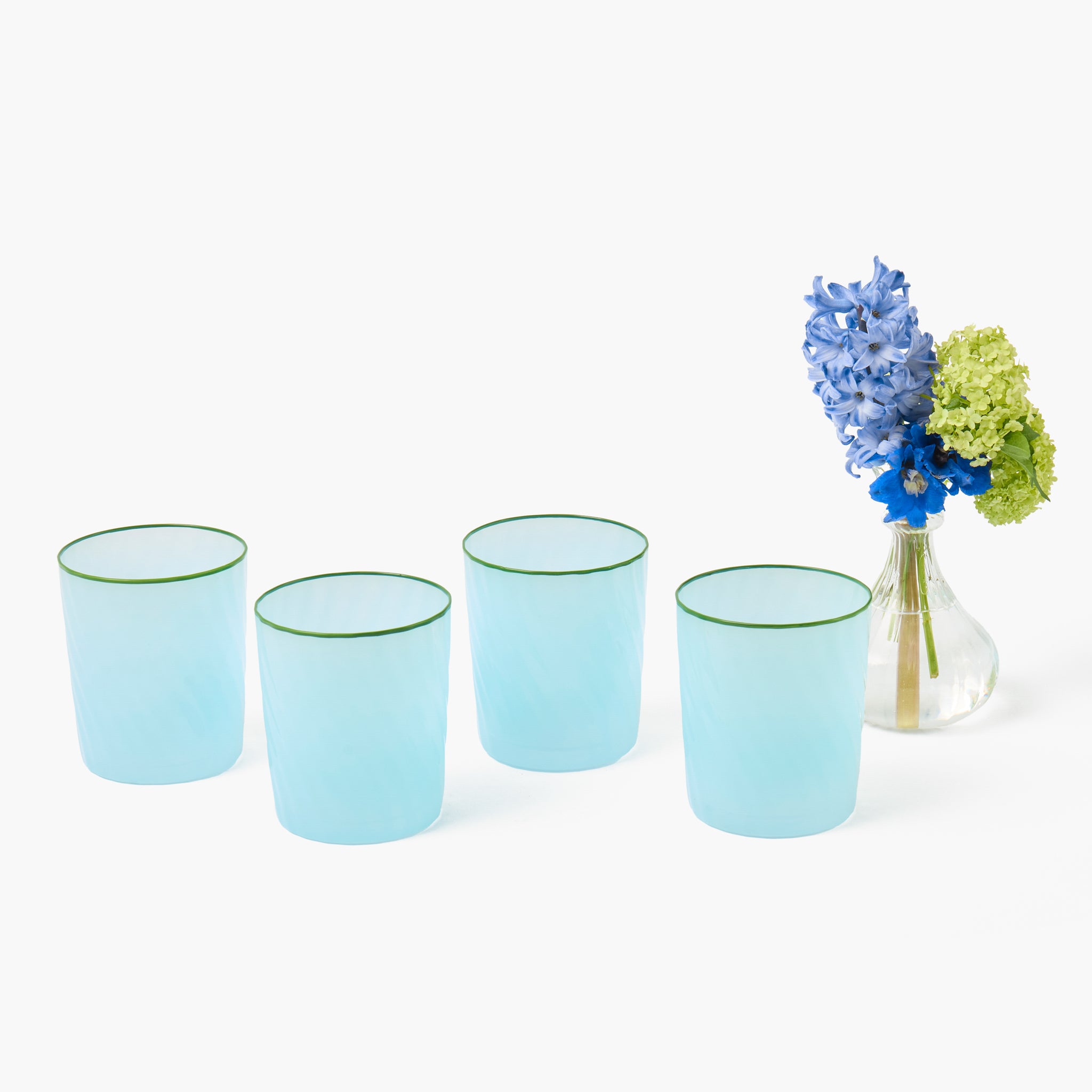 Blue Swirl Water Glasses (Set of 4)