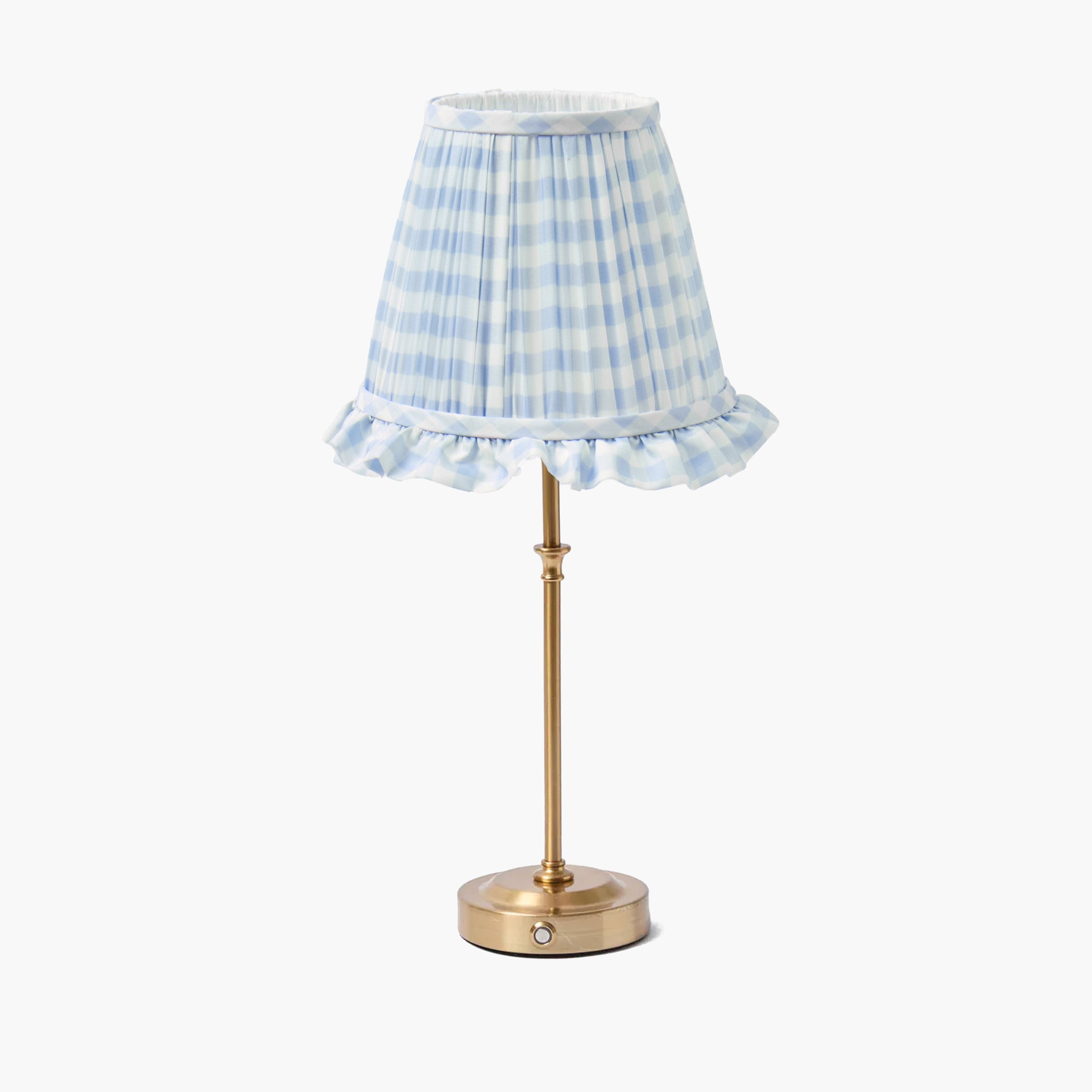 Blue Gingham Ruffle Lampshade (18cm)