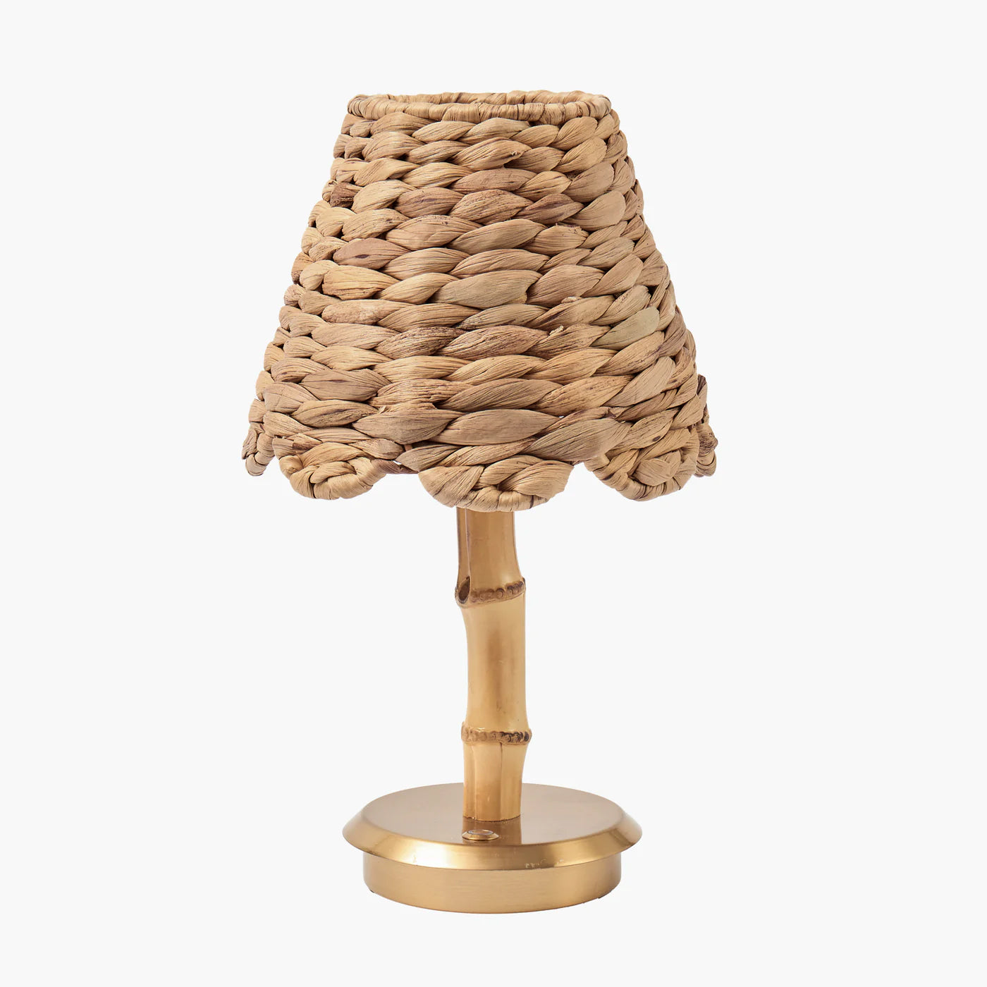 Bamboo Short Rechargeable Lamp with Seagrass Shade (18cm)