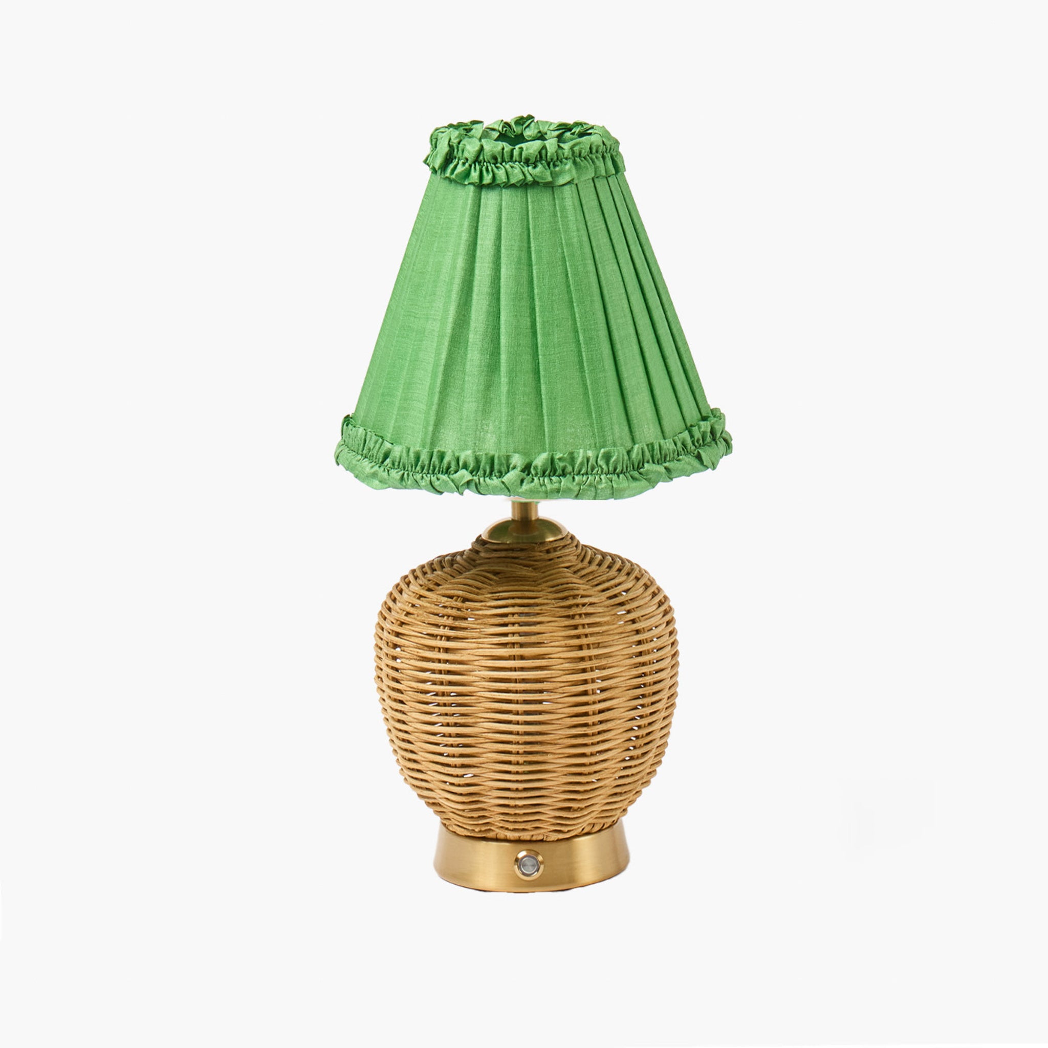 Green Frilled Silk Lampshade (18cm)