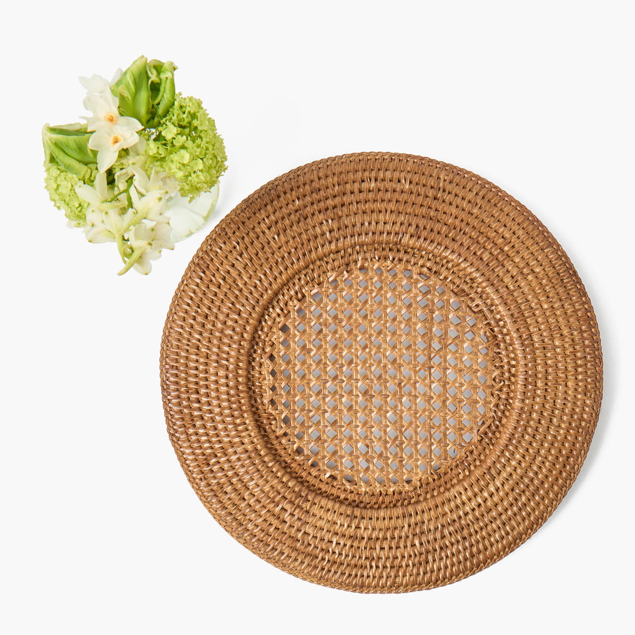 Brown Rattan Charger Plates (Set of 4)