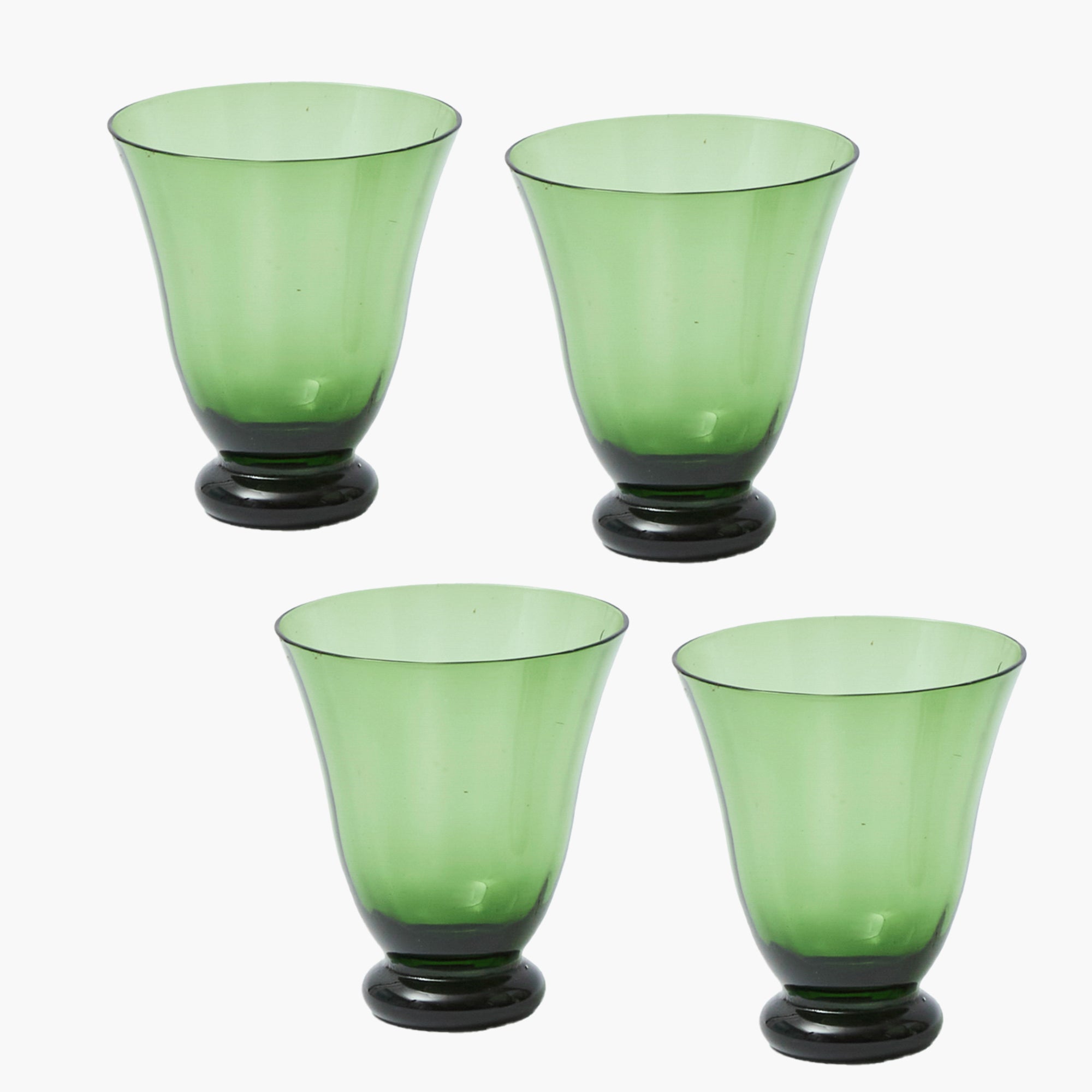 Moss Green Tulip Glasses (Set of 4)