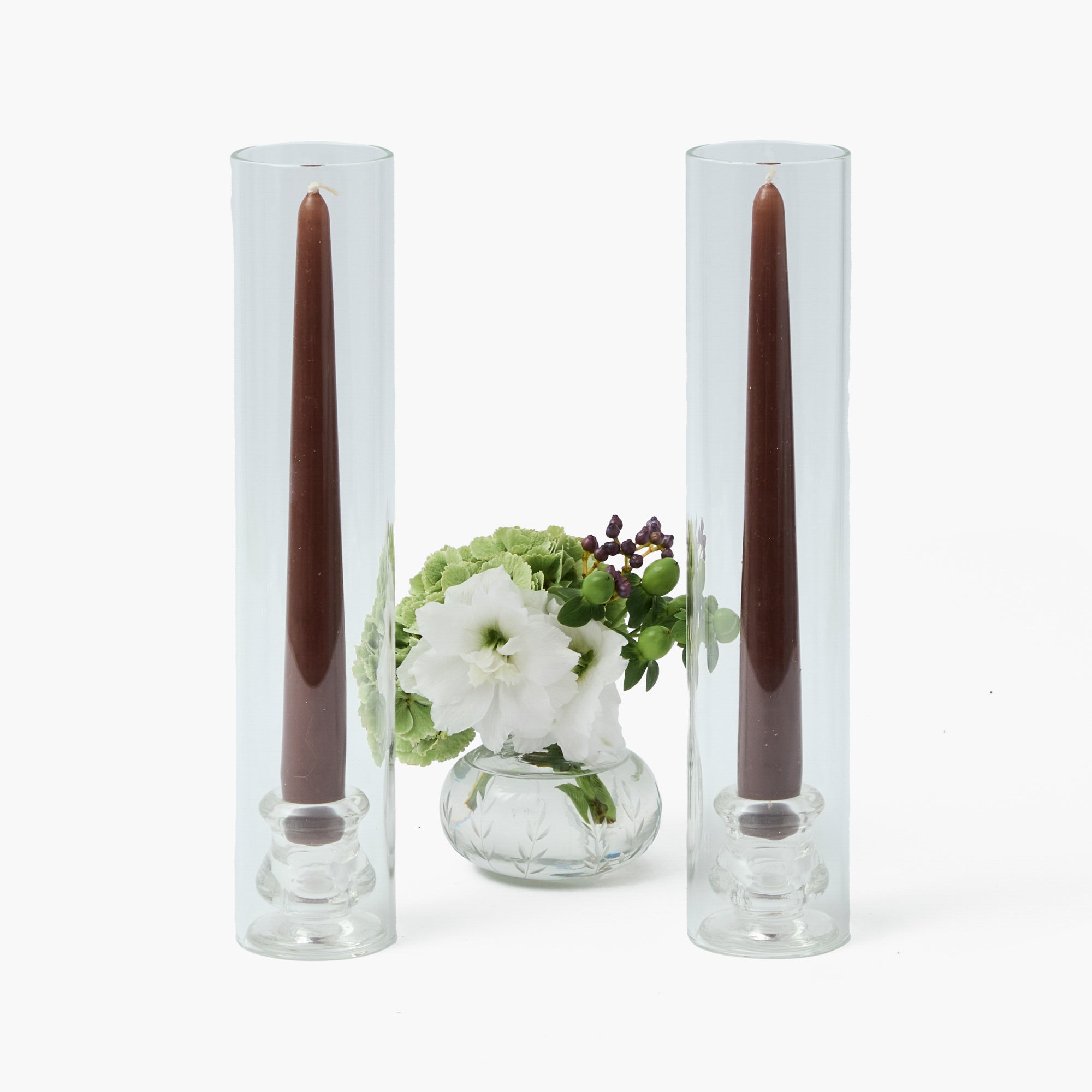 Claudia Glass Hurricane Candle Holder (Pair)