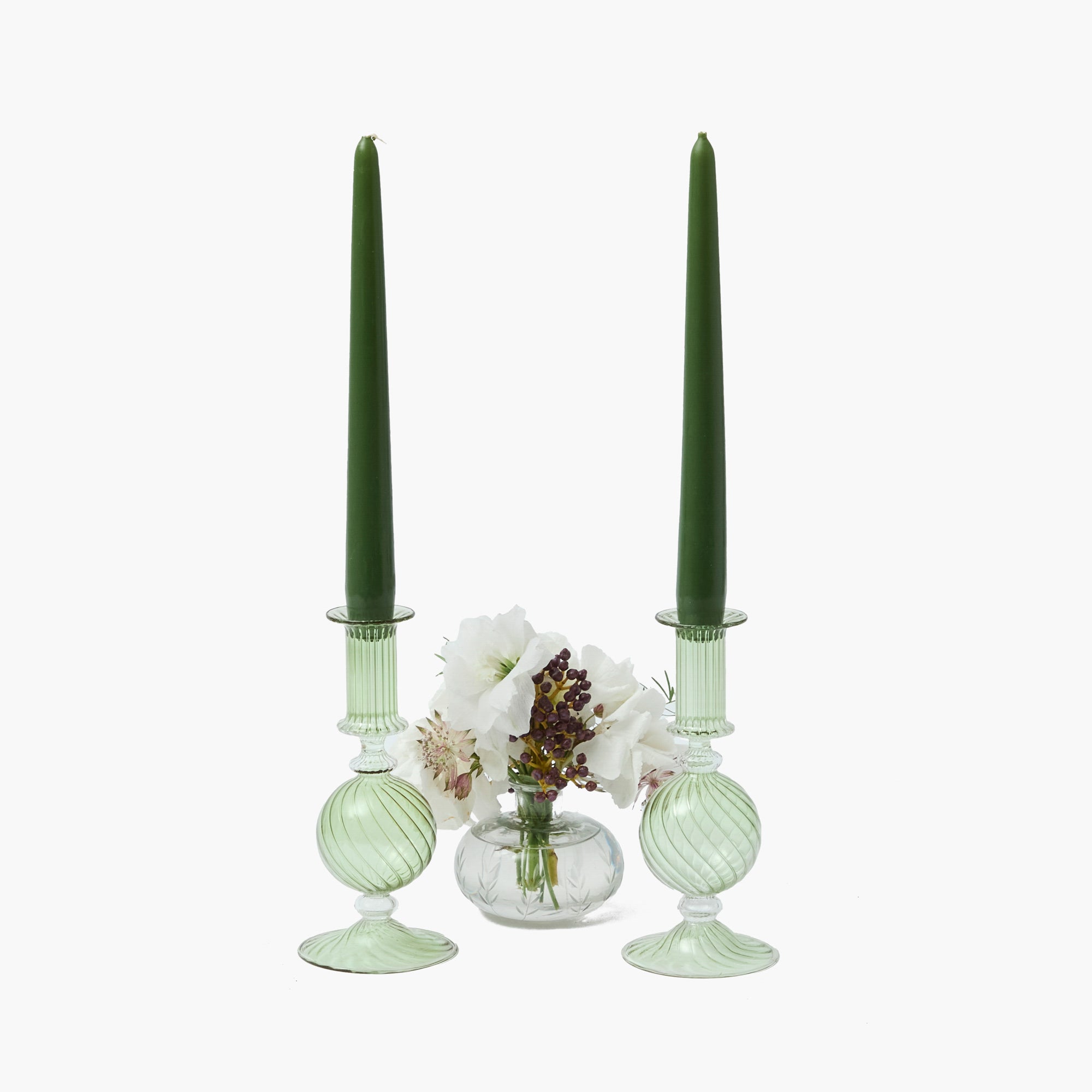 Small Camille Olive Candle Holder (Pair)