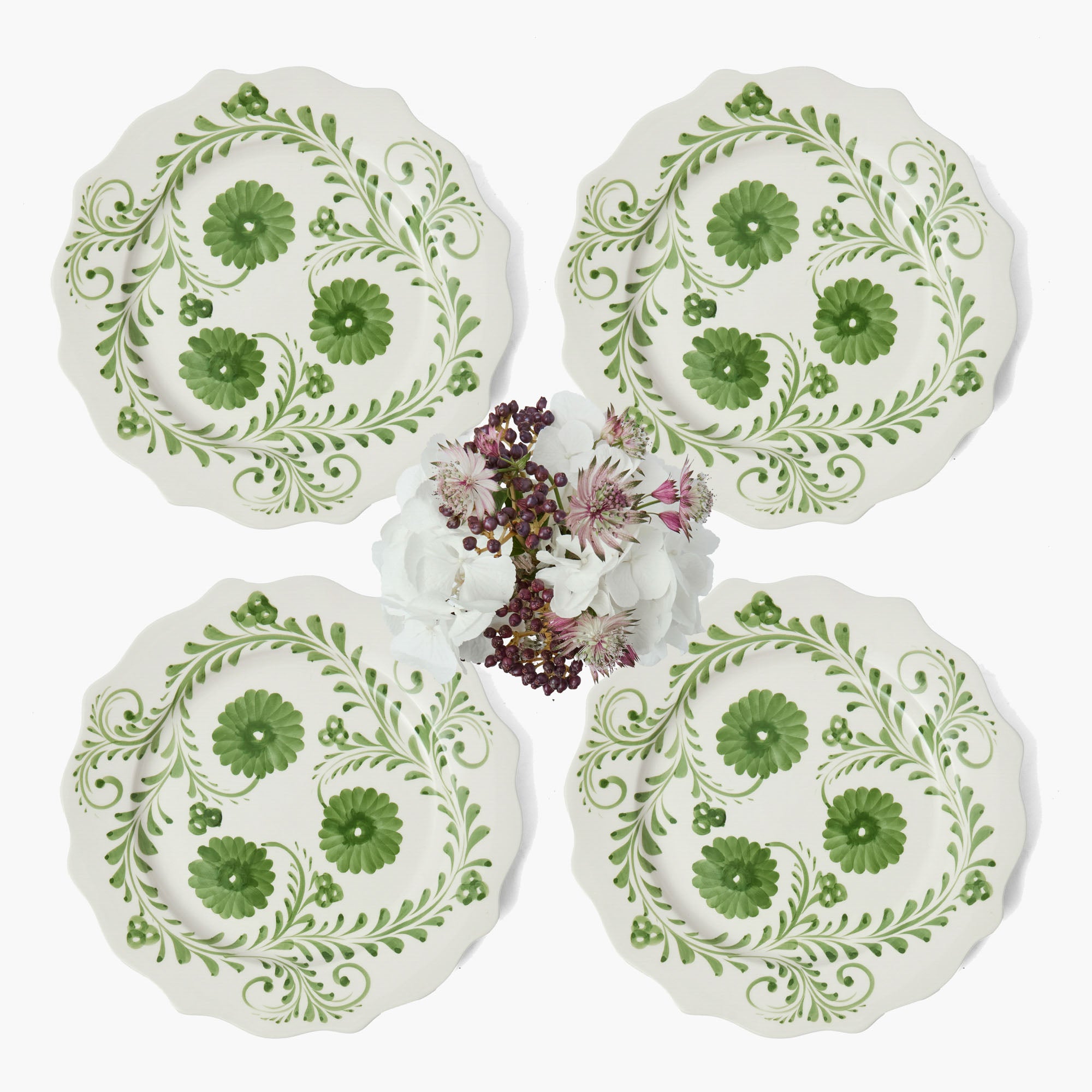 Evergreen Flowers Dinner Plates (Set of 4)
