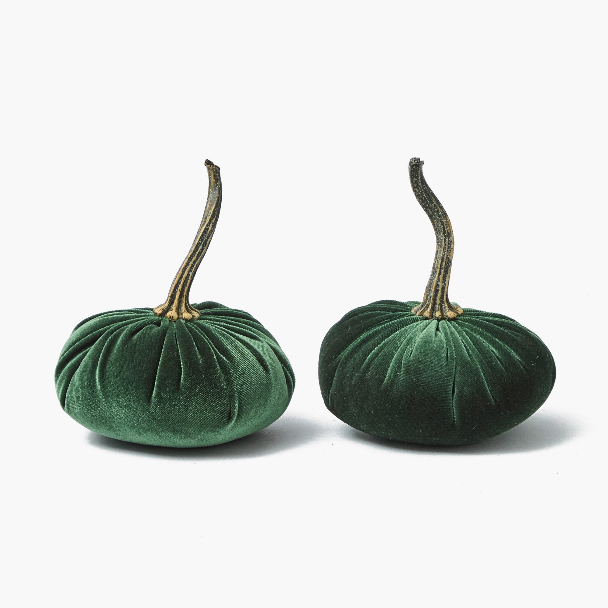 Moss Green Velvet Pumpkin (Pair)